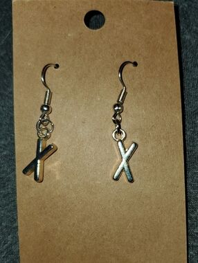 7/$10 X Initial Earrings, New